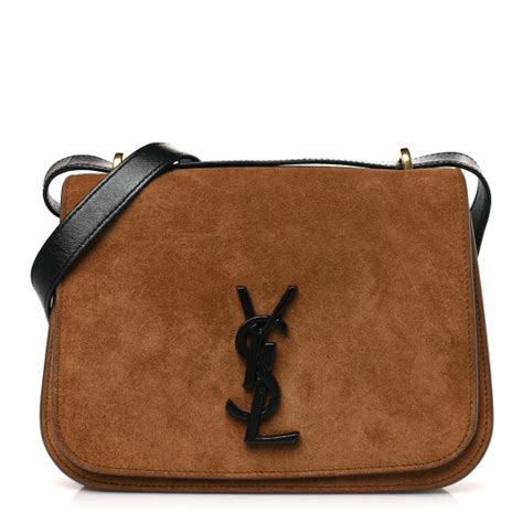 SAINT LAURENT Suede Monogram Small Spontini Saddle Bag 